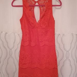 Zara Orange lace mini dress medium